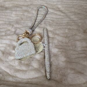 Sparkling AB Crystals Keychain and Pen Set